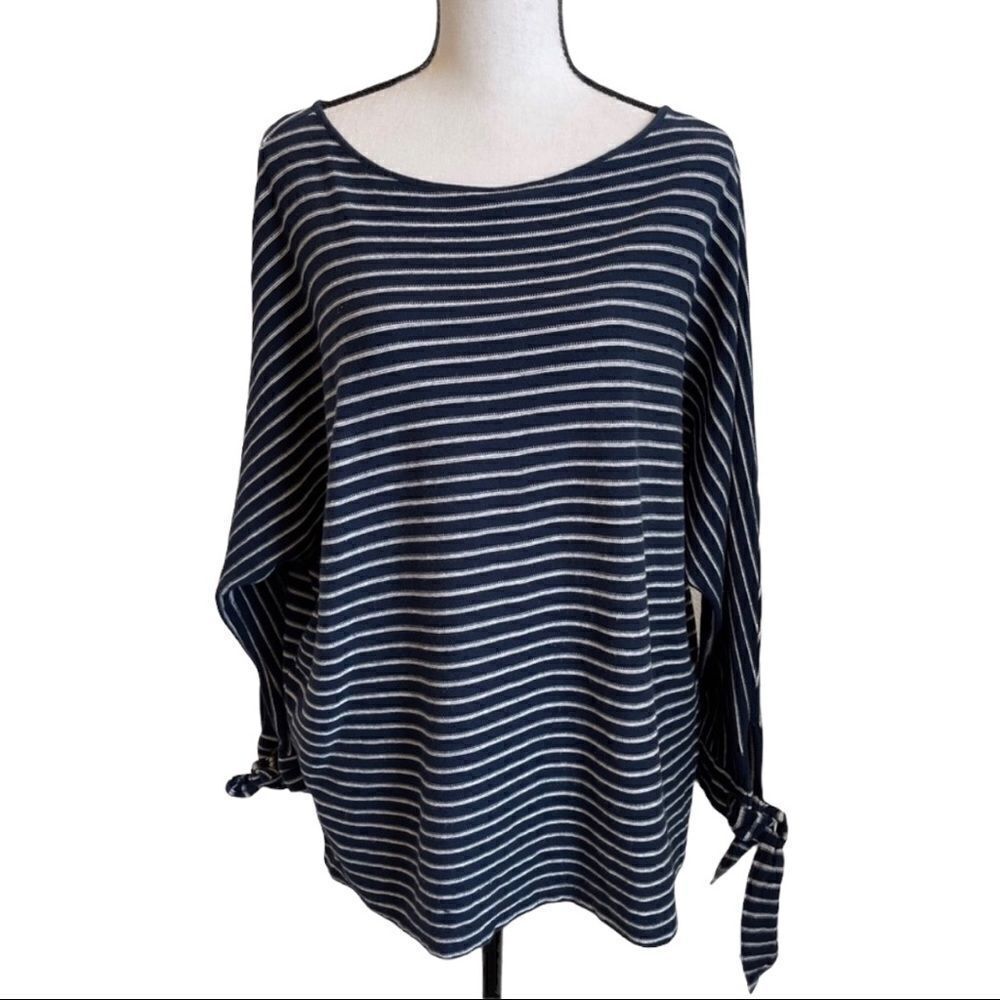 Chaps‎ Boatneck  Blue and White Striped Top-XL
